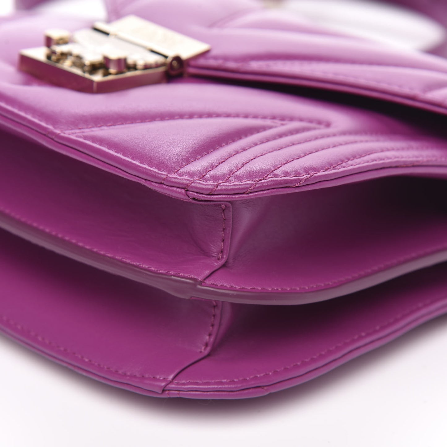 Lambskin Quilted Small Patricia Shoulder Bag Viva Lila