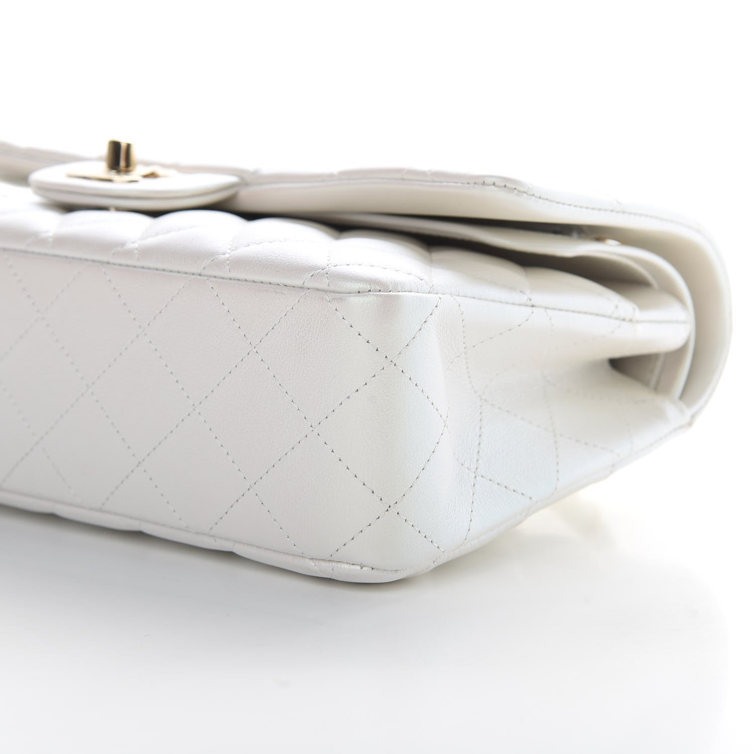 Chanel Iridescent Calfskin Quilted Medium Double Flap White 10 of 11