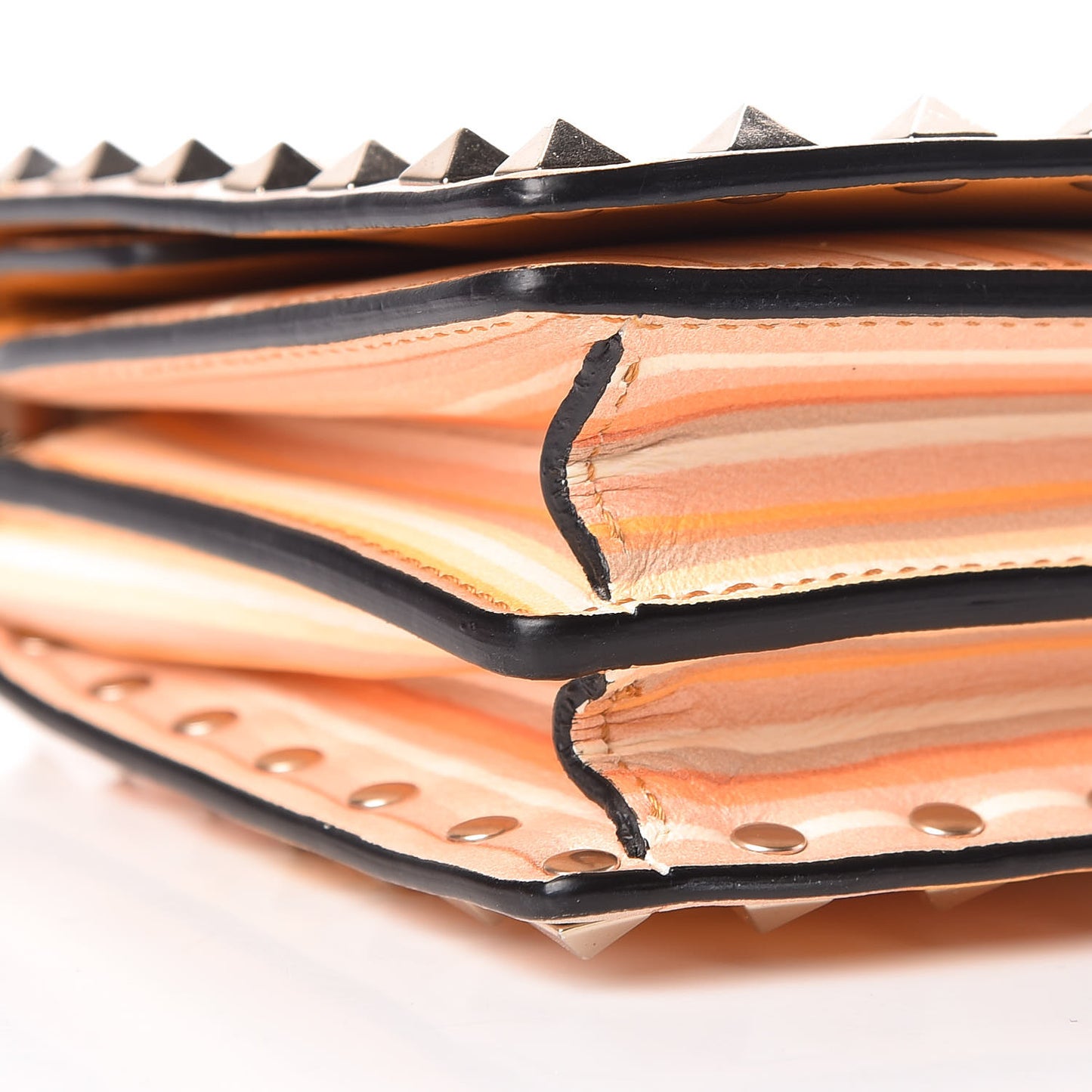 Vitello Native Couture 1975 Rockstud Wallet on Chain Mandarin Sorbet