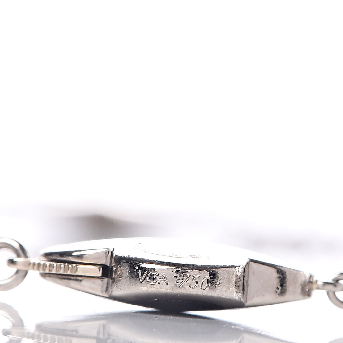 18K White Gold Grey Mother of Pearl 9 Motifs Pure Alhambra Necklace