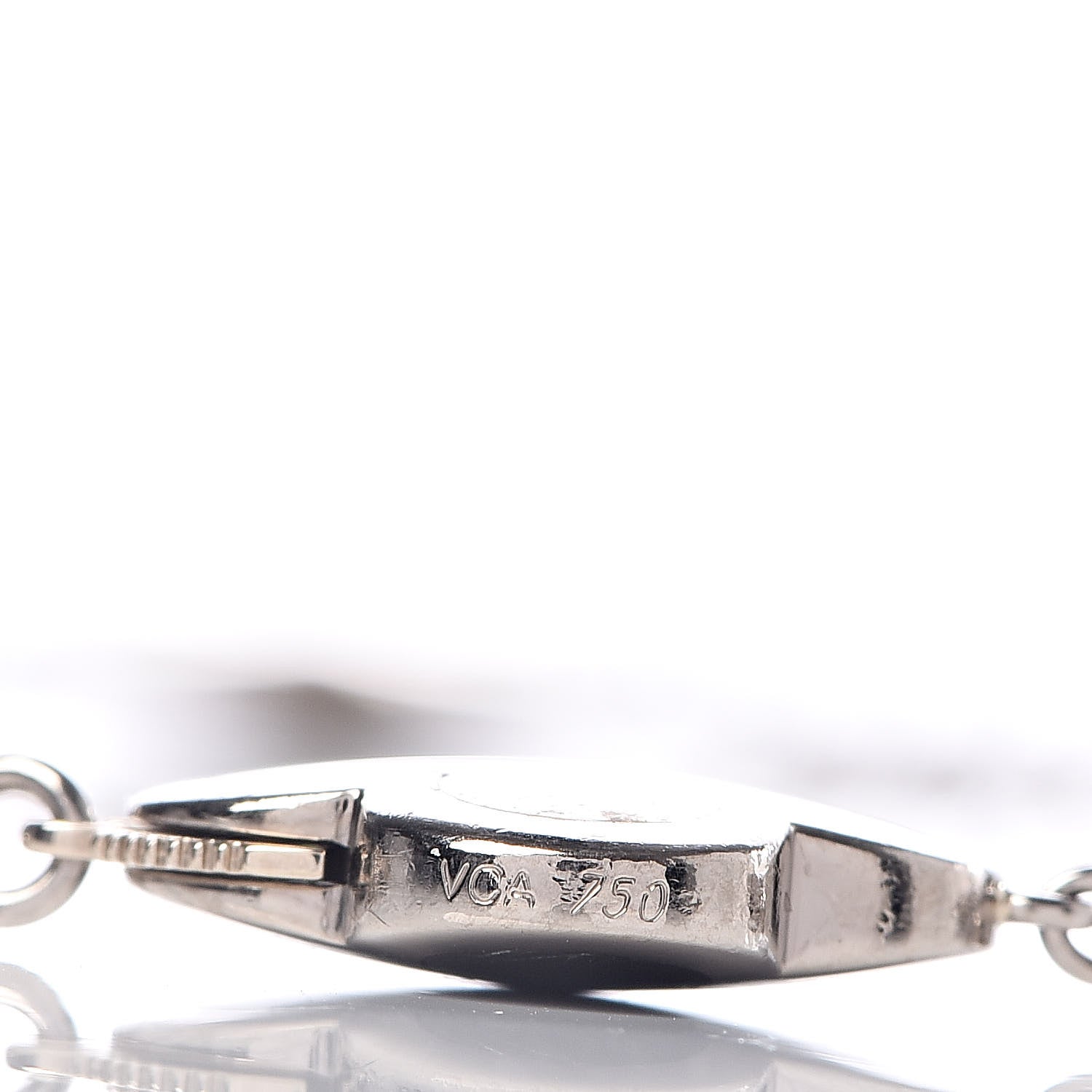 Van Cleef & Arpels 18K White Gold Grey Mother of Pearl 9 Motifs Pure Alhambra Necklace 4 of 5
