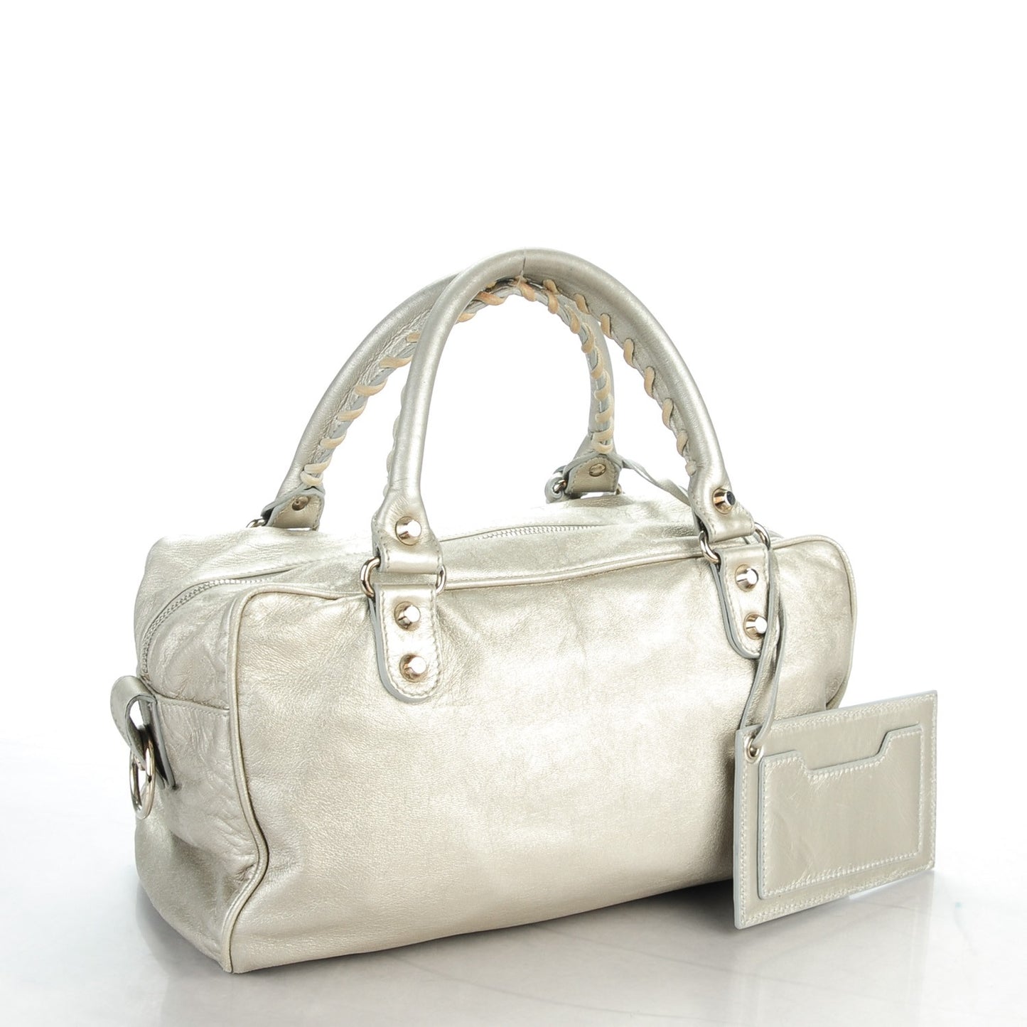 Agneau Classic Hardware Box Bag Silver Hardware