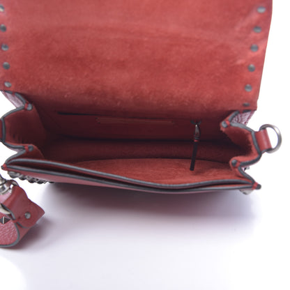 Valentino Garavani Stampa Alce Calfskin Guitar Strap Rockstud Rolling Shoulder Flap Messenger Bag Rubin 5 of 9