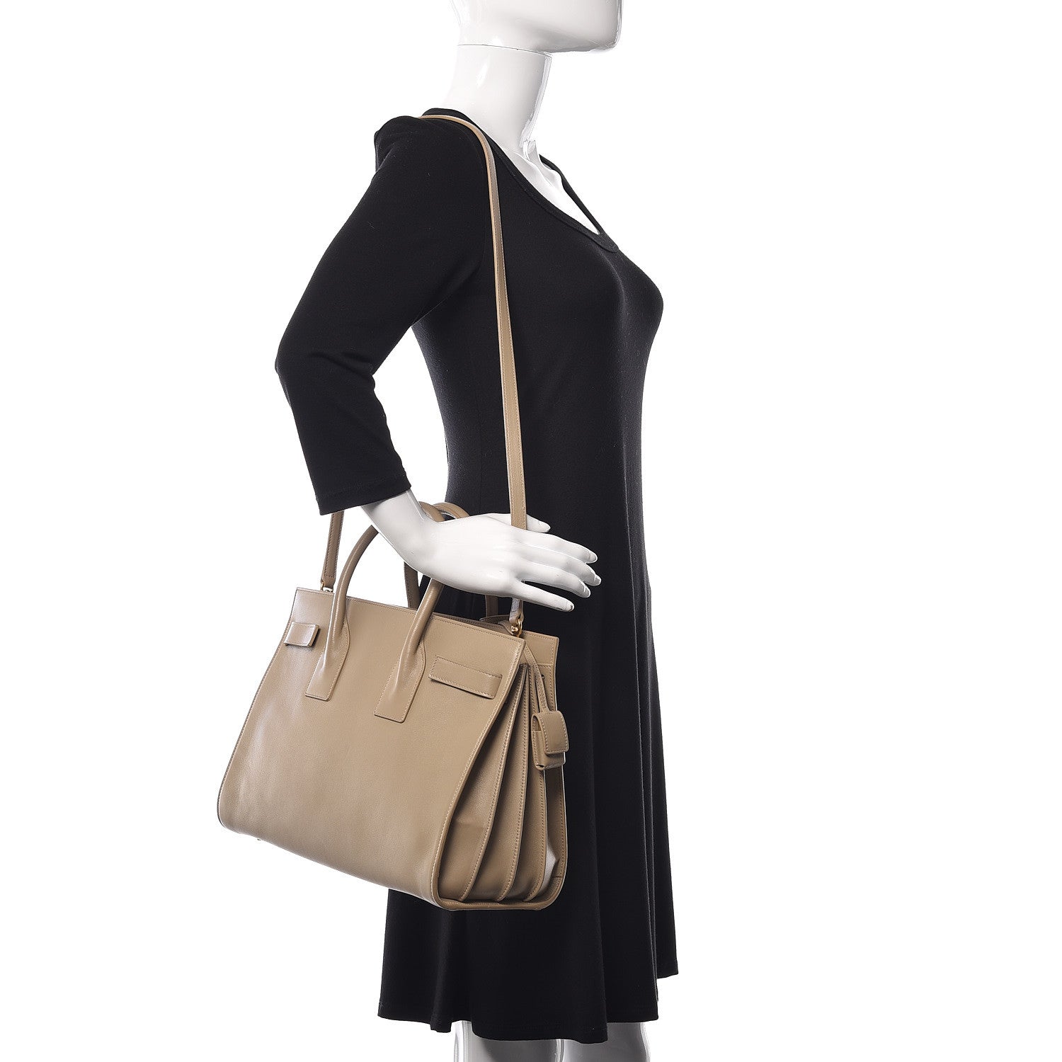 Saint Laurent Calfskin Small Sac De Jour Beige 2 of 18
