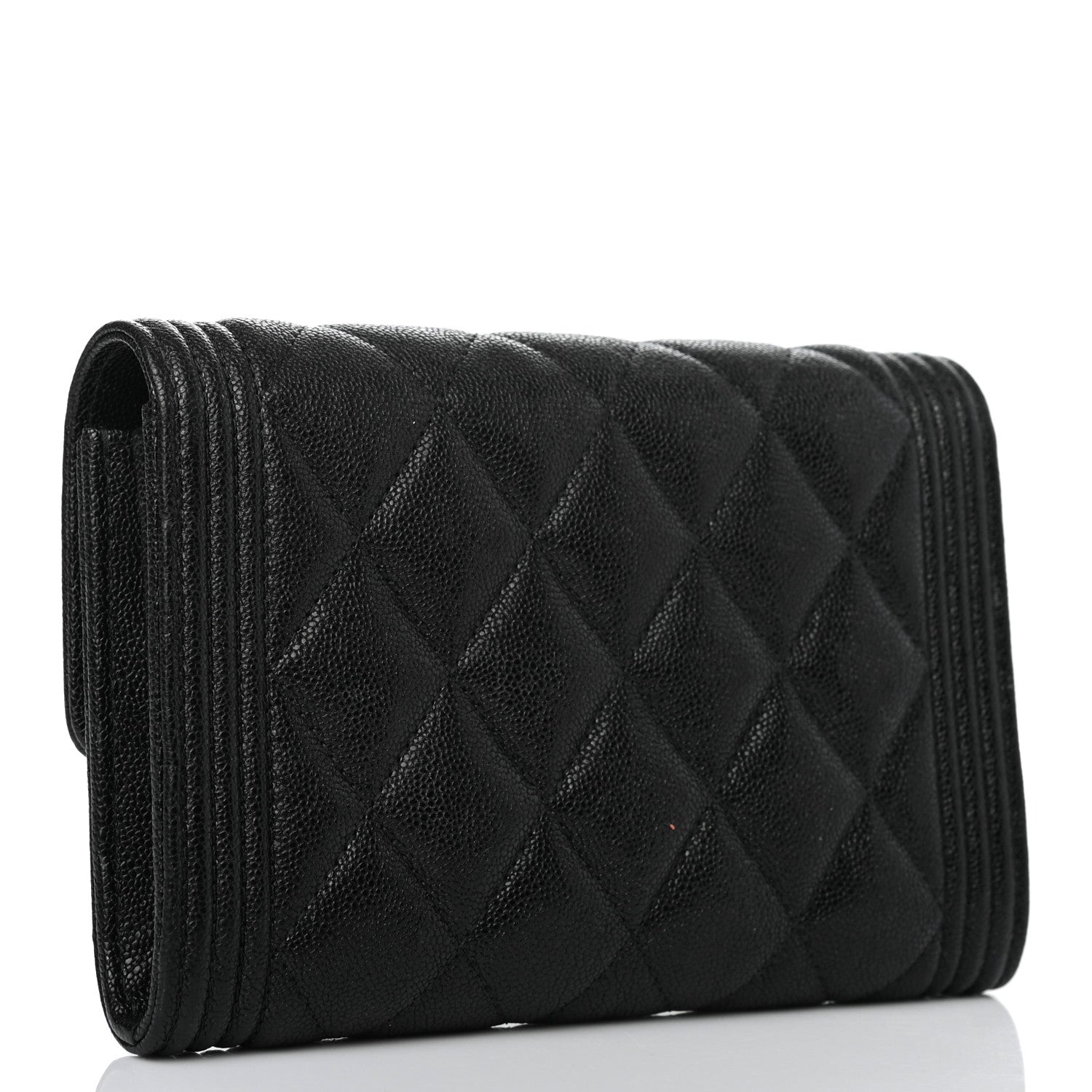 Chanel Caviar Quilted Medium Boy Flap Wallet Black 3 of 7