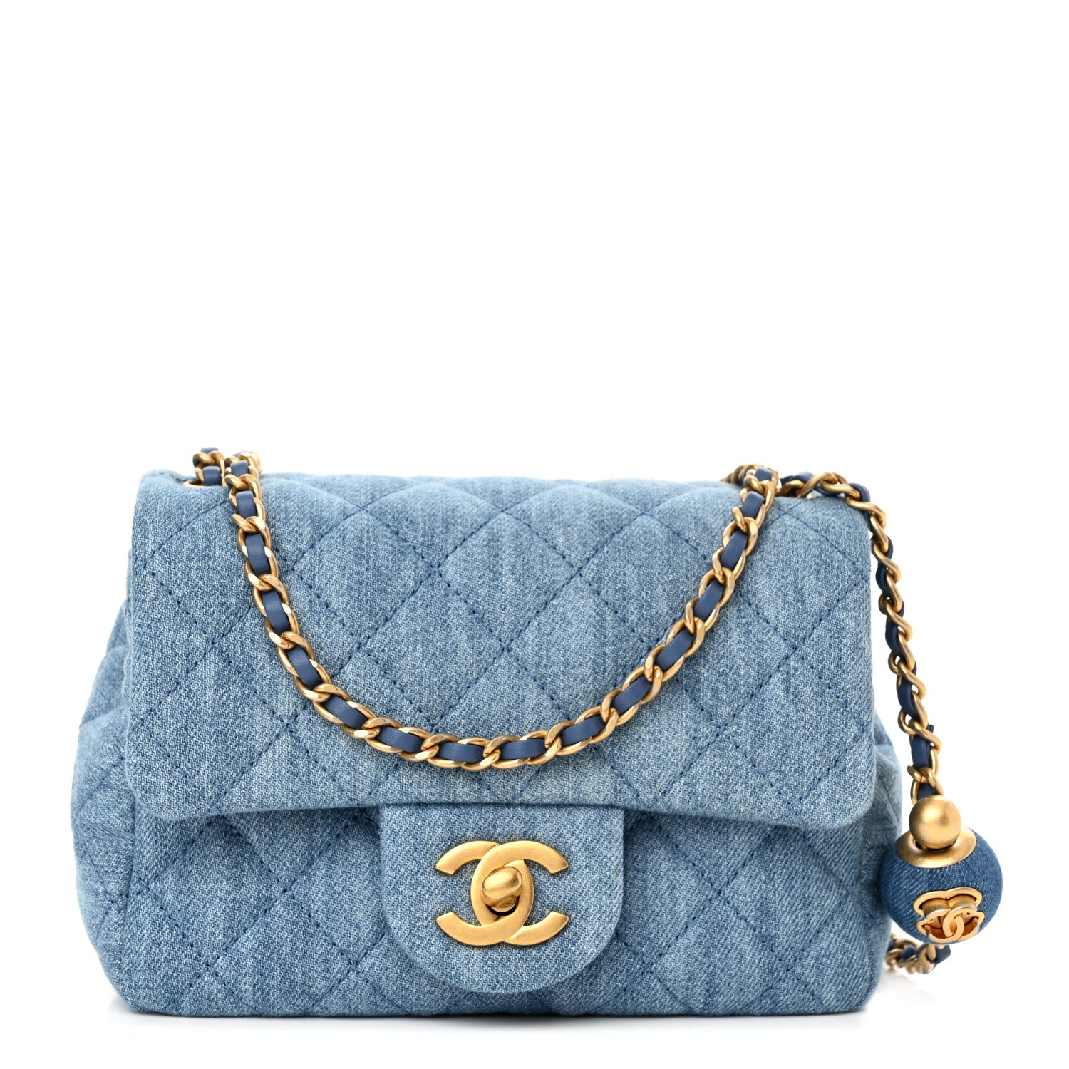 Chanel Denim Quilted Mini Pearl Crush Flap Blue 1 of 11