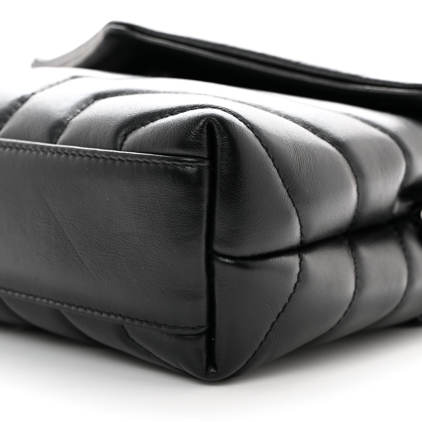 Calfskin Y Quilted Monogram Toy Loulou Crossbody Bag Black