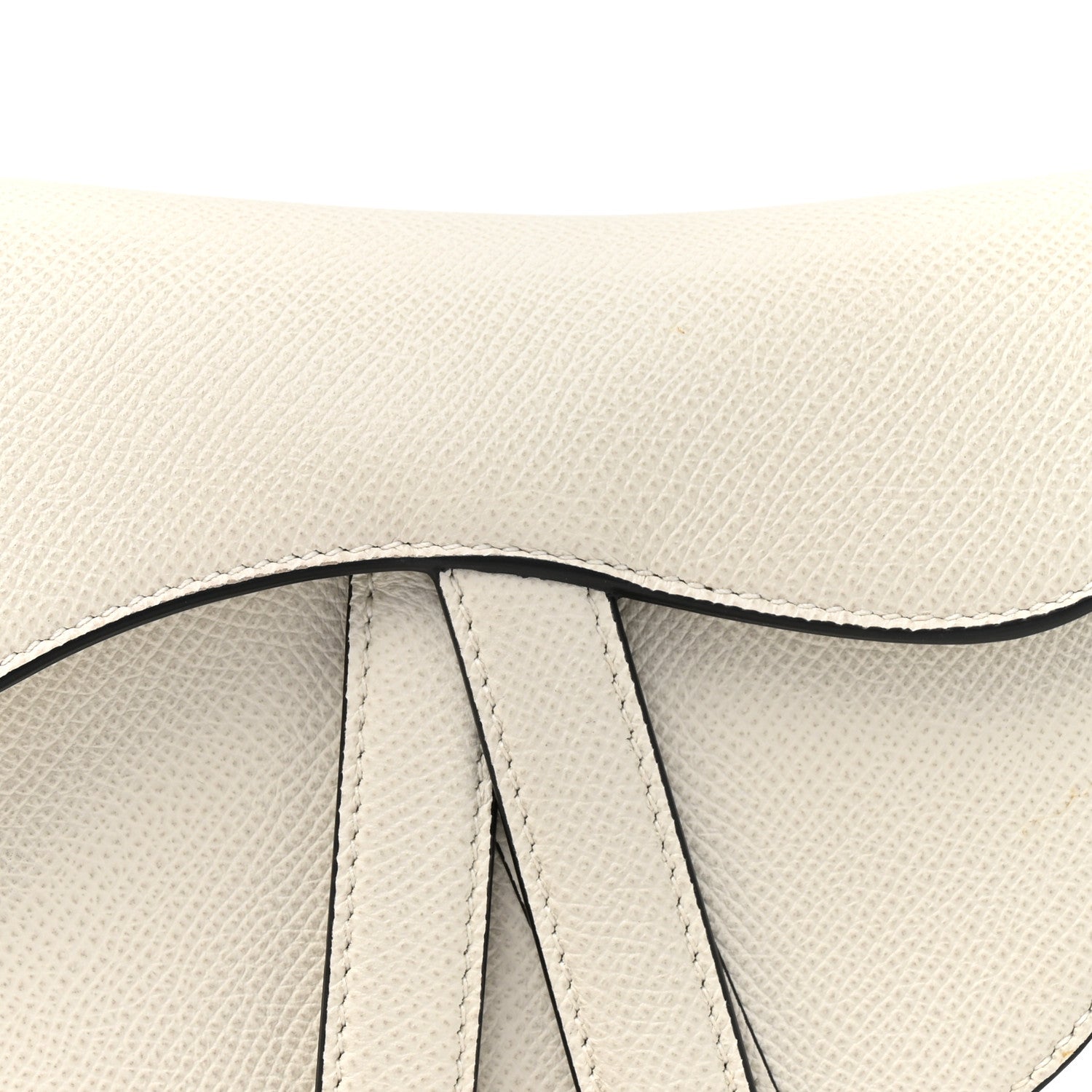 Christian Dior Grained Calfskin Mini Saddle Bag White 8 of 12