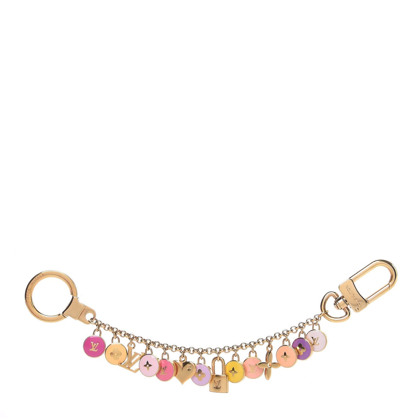 Metal Enamel Pastilles Key Chain Bag Charm Multicolor