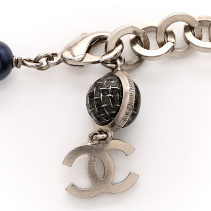 Chanel Pearl Glass Resin Tweed Beaded CC Belt Silver Multicolor 5 of 5