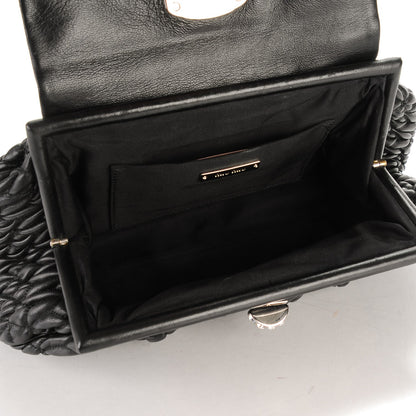 Miu Miu Nappa Matelasse Crystal Flap Clutch Black 5 of 7