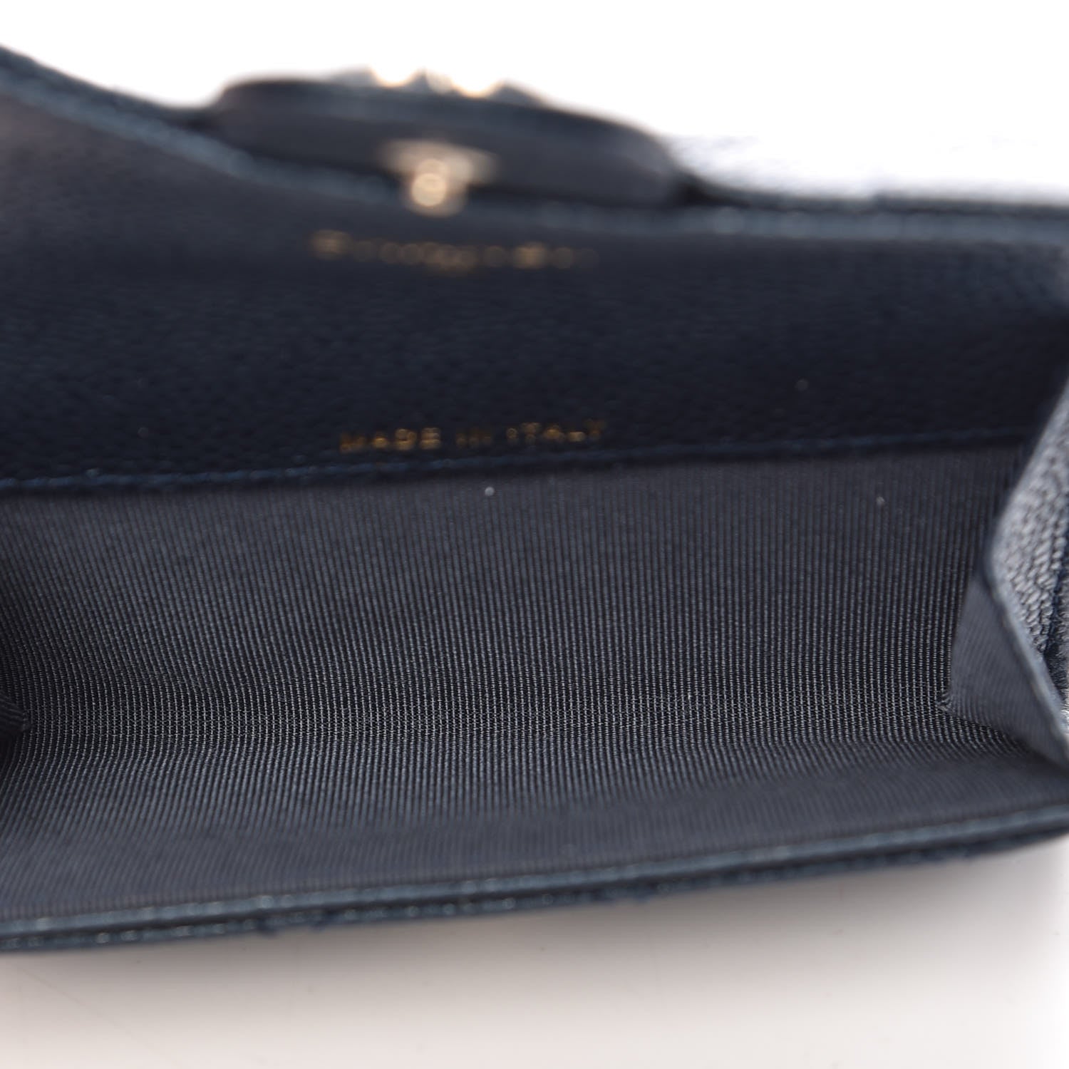 Chanel Metallic Caviar Quilted Flap Card Holder Dark Blue 5 of 11