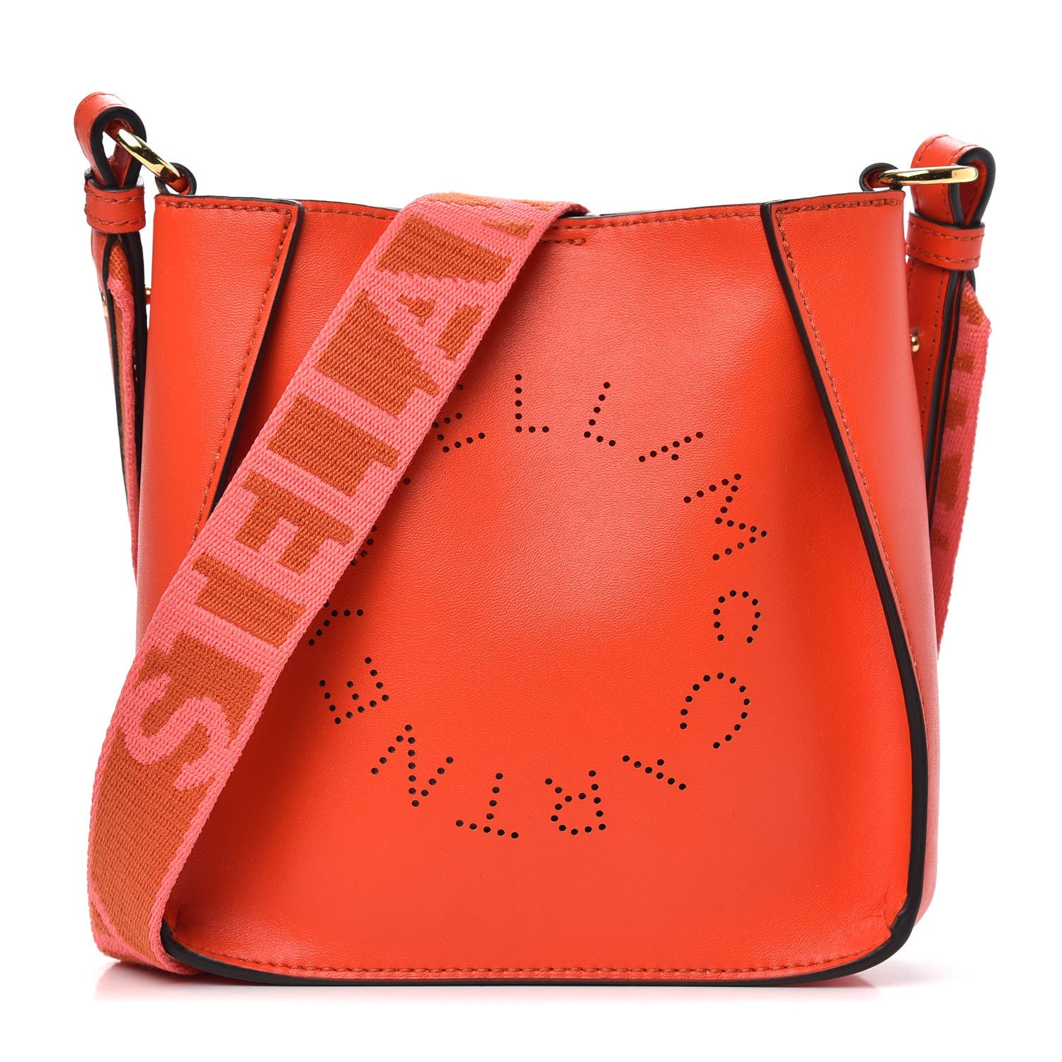 Stella McCartney Eco Alter Nappa Perforated Logo Tiny Crossbody Orange 1 of 8