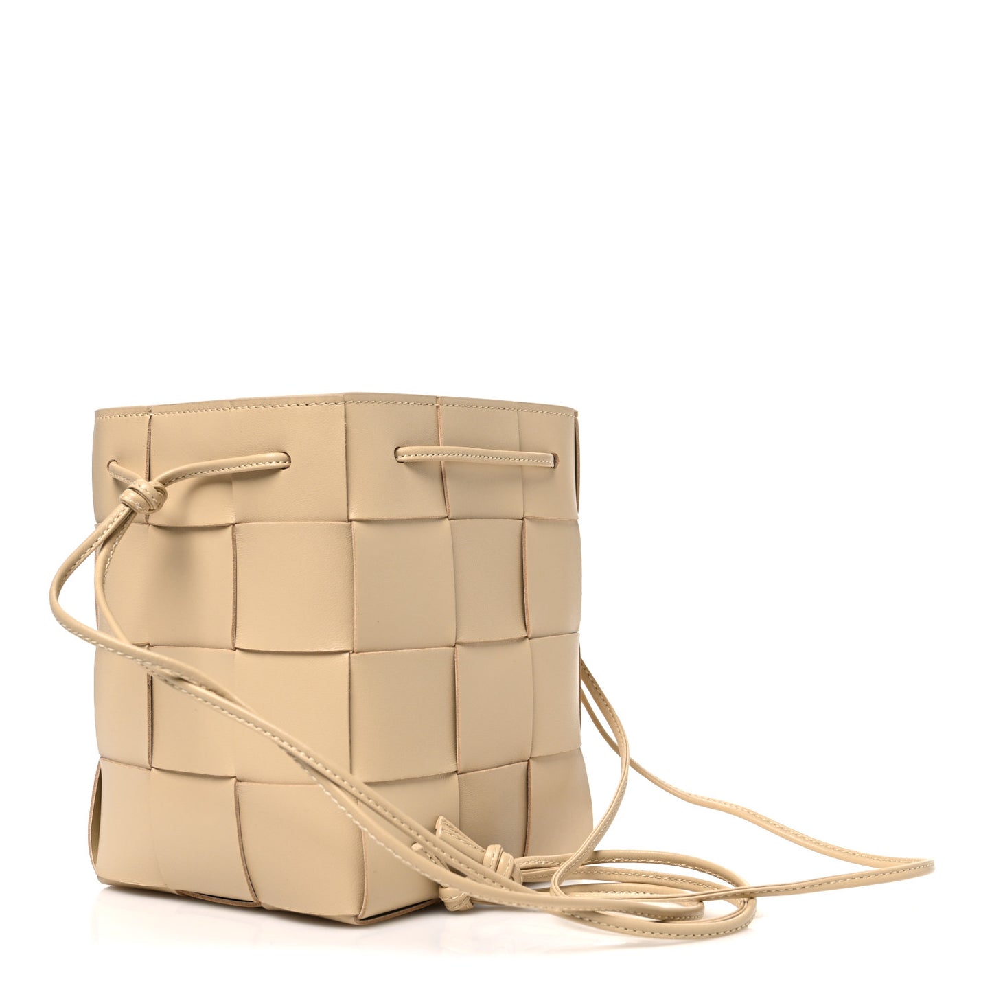 Nappa Maxi Intrecciato Cassette Bucket Bag Almond