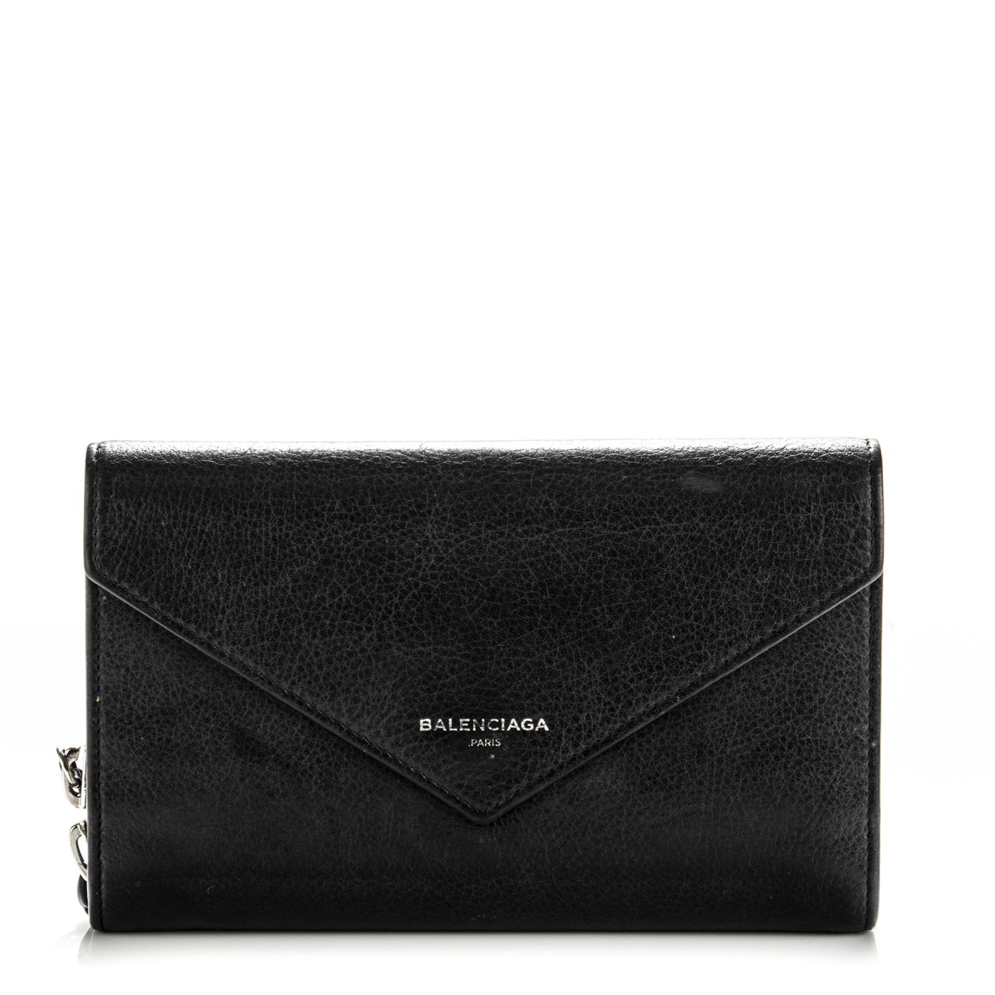 Calfskin Papier Money Zip Around Wallet Black