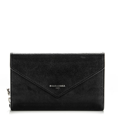 Balenciaga Calfskin Papier Money Zip Around Wallet Black 1 of 6