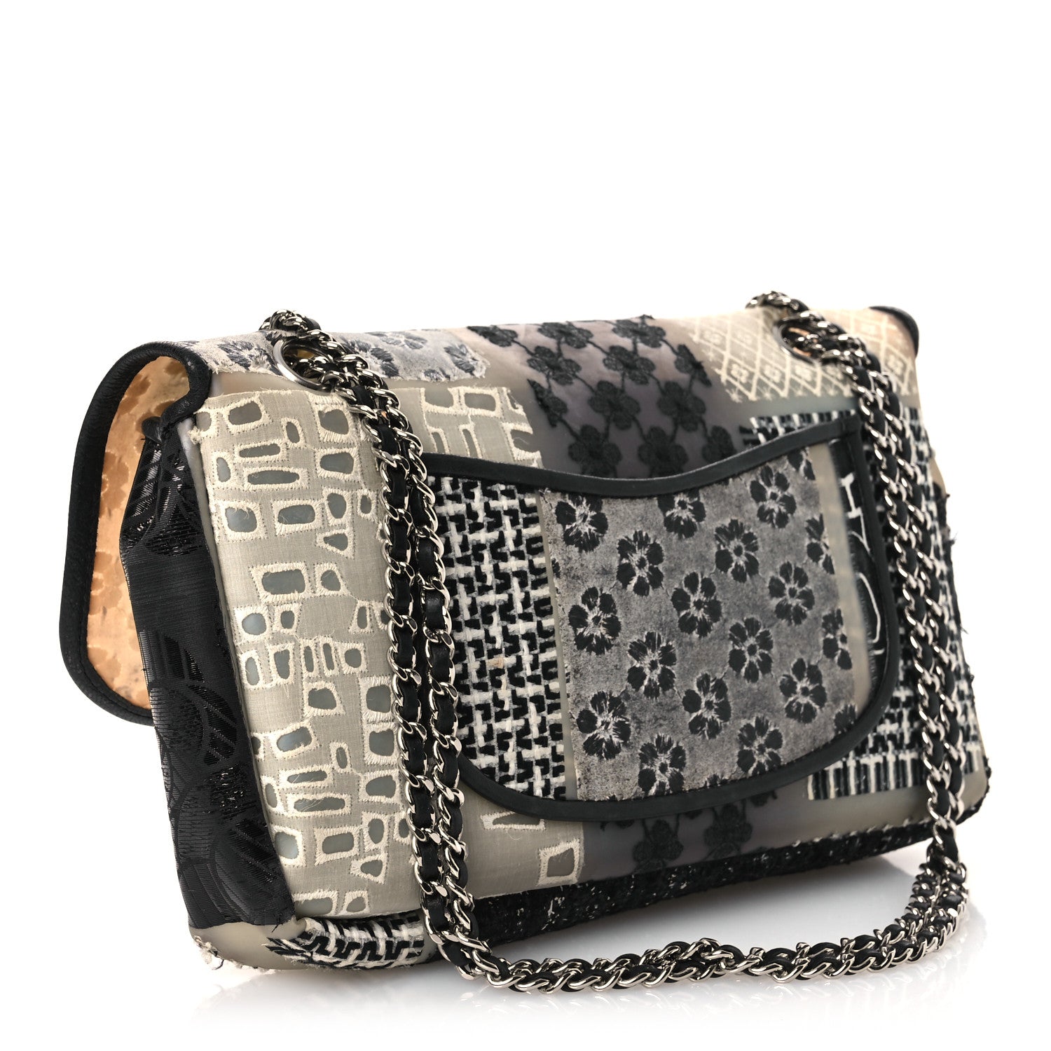 Chanel PVC Tweed Patchwork Medium Single Flap Black 3 of 11