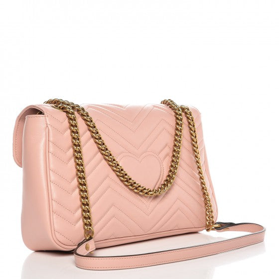 Gucci Calfskin Matelasse Medium GG Marmont Shoulder Bag Perfect Pink 3 of 7