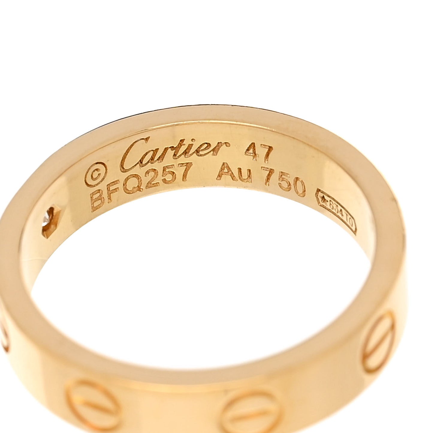 18K Yellow Gold Diamond 4mm LOVE Wedding Band Ring 47 4