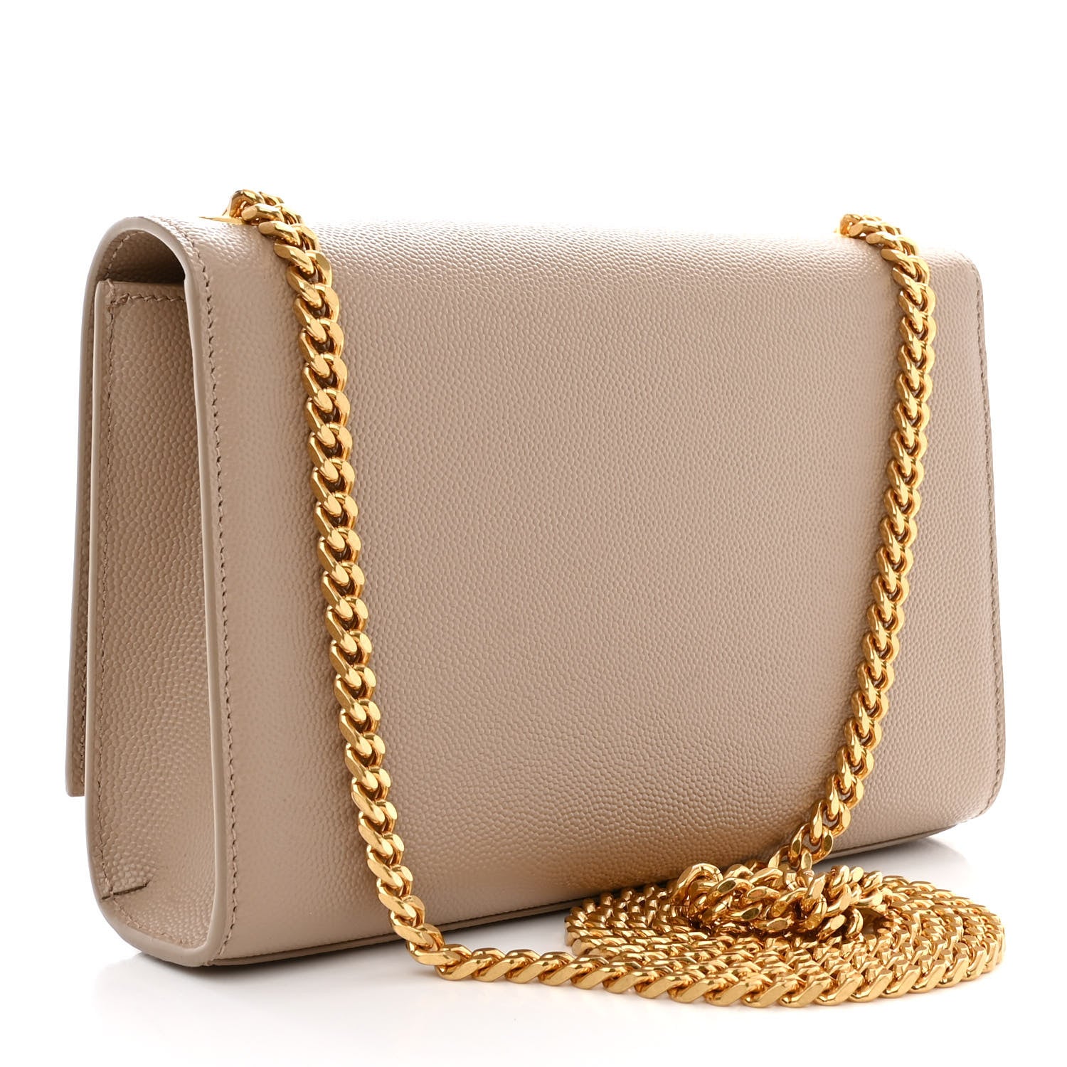 Saint Laurent Grain De Poudre Small Monogram Kate Satchel Dark Beige 3 of 10