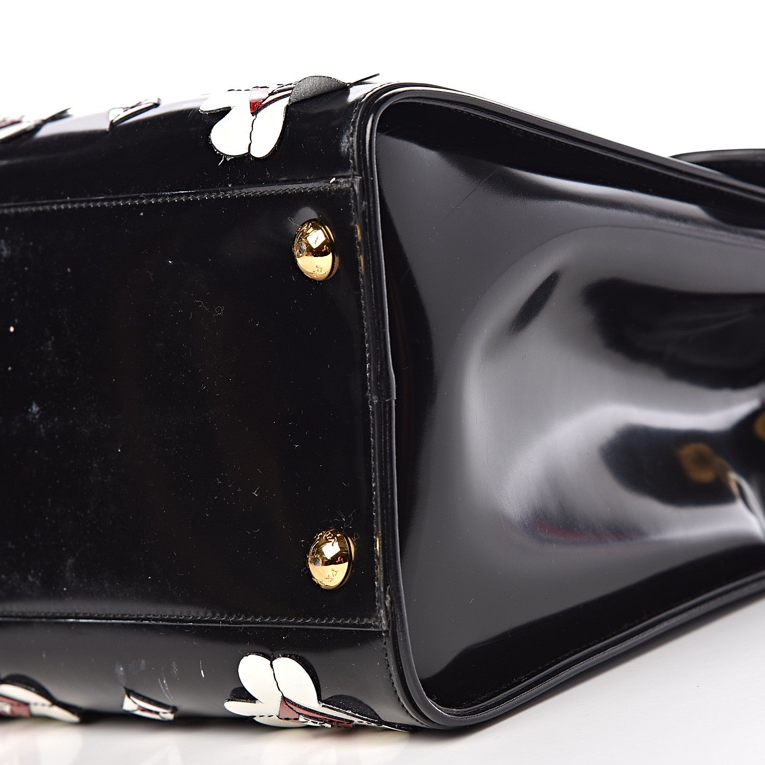 Prada Spazzolato Floral Shopper Black White 11 of 21