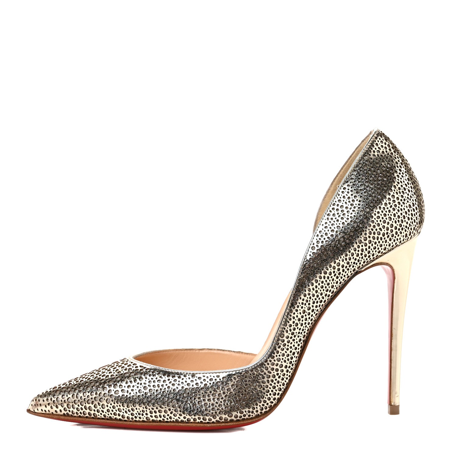 Christian Louboutin Patent Glitter Galupump 100 Pumps 37 Light Gold Ivory 1 of 10
