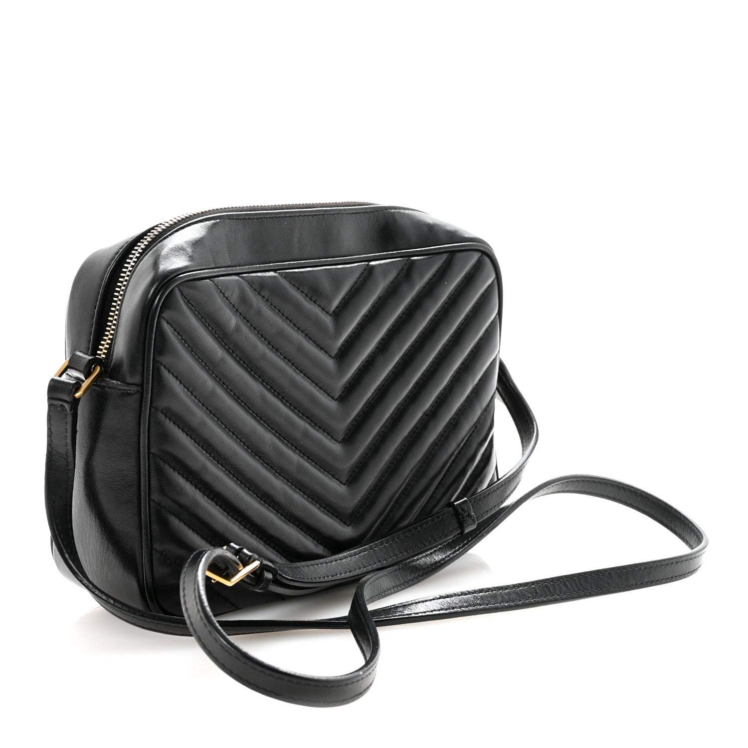 Saint Laurent Calfskin Matelasse Monogram Lou Camera Bag Black 3 of 10
