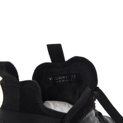 Chanel Fabric Calfskin Suede CC Sneakers 37 Black 9 of 10