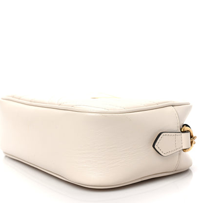 Gucci Calfskin Matelasse Small GG Marmont Chain Shoulder Bag White 9 of 9