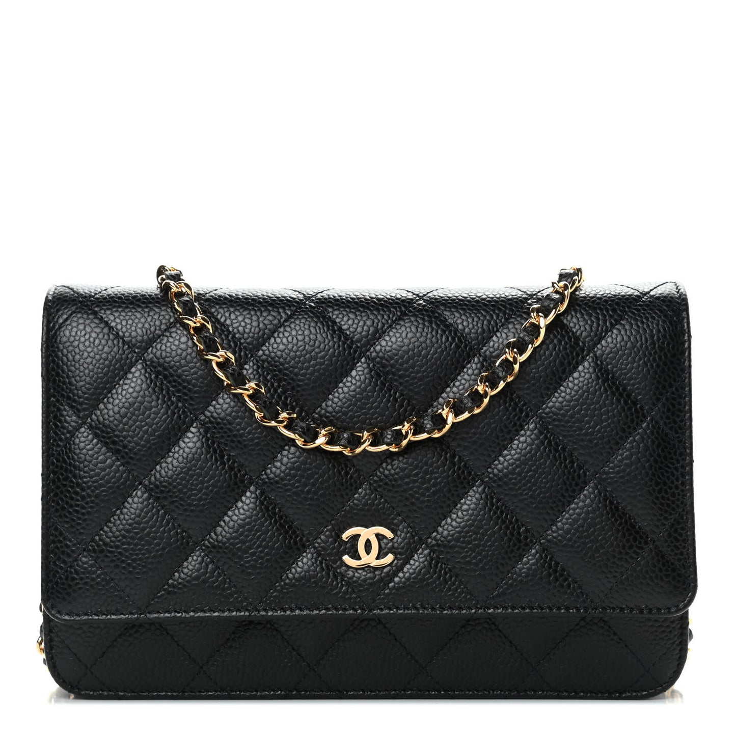 Caviar Quilted Wallet On Chain WOC Black