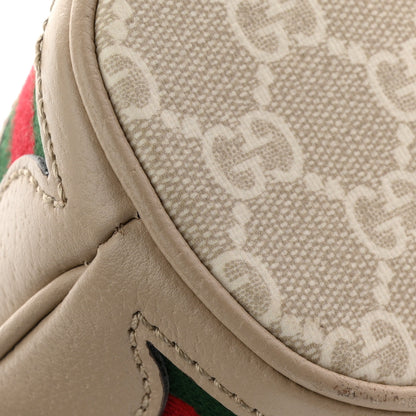 Gucci GG Supreme Monogram Textured Calfskin Web Mini Ophidia Bucket Bag Beige Ebony Mystic White Oatmeal 11 of 14