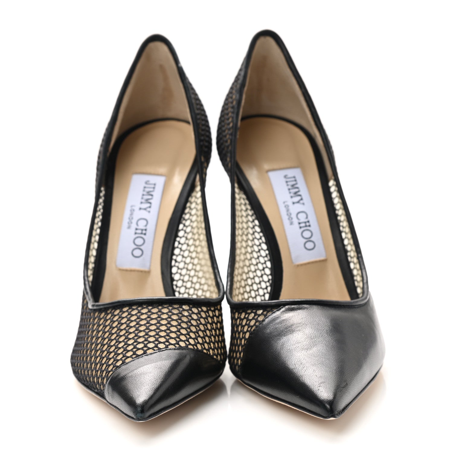 Jimmy Choo Mesh Calfskin Love 100 Pumps 37 Black 2 of 8