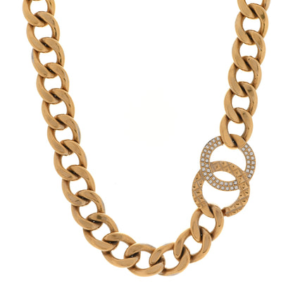 Chanel Crystal Chain Link CC Choker Necklace Gold 1 of 6