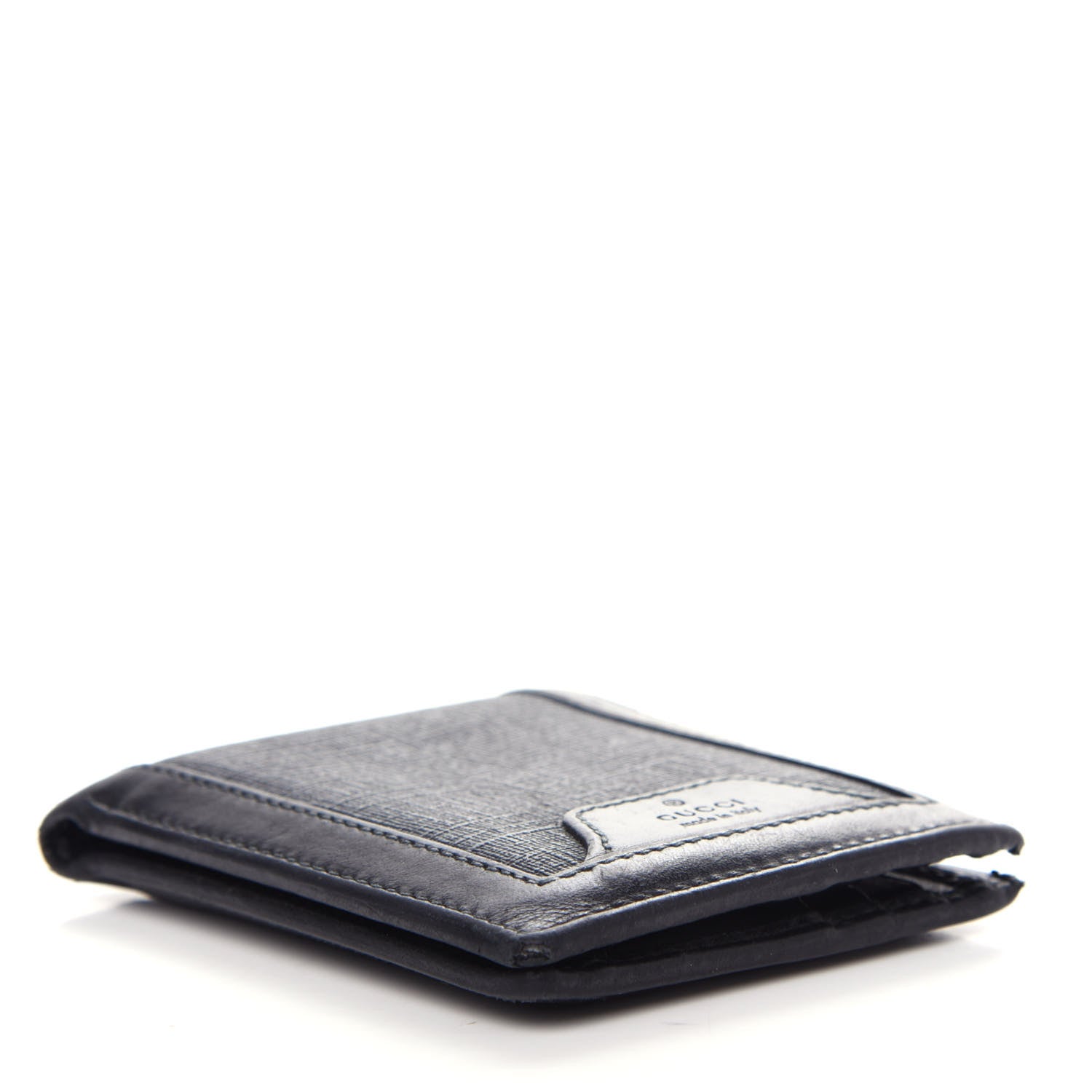 Gucci GG Supreme Monogram Bi-Fold Wallet Black Grey 4 of 8