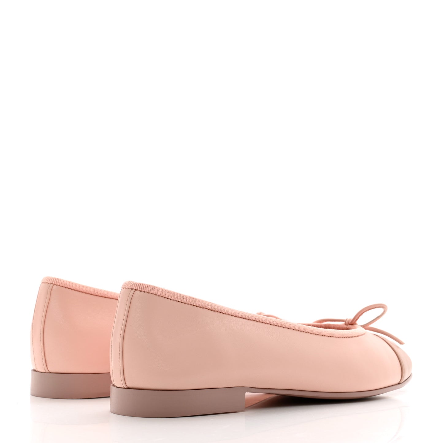 Lambskin Cap Toe CC Ballerina Flats 37.5 Light Pink Dark Pink