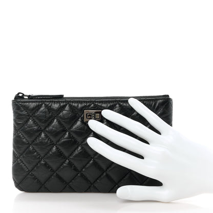 Chanel Aged Calfskin Quilted Medium Reissue Cosmetic Case So Black 2 of 10