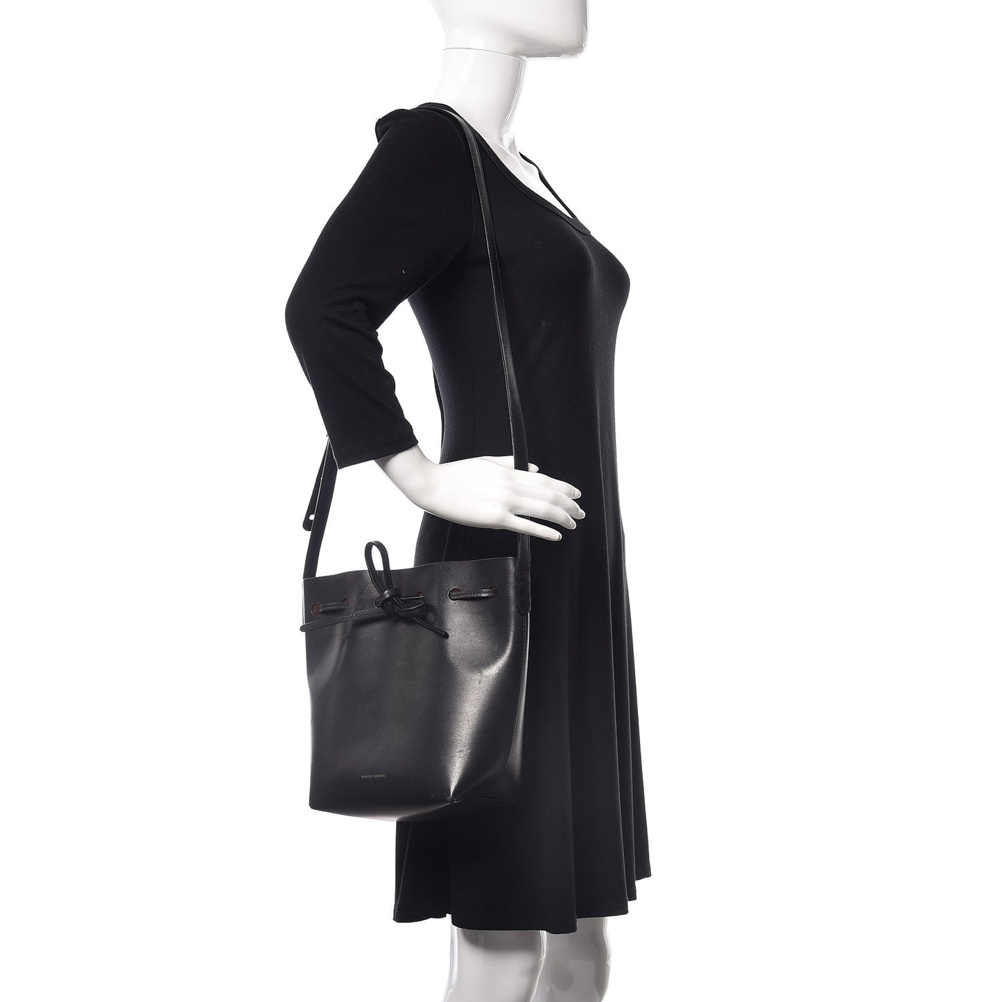 Calfskin Mini Bucket Bag Black Ballerina