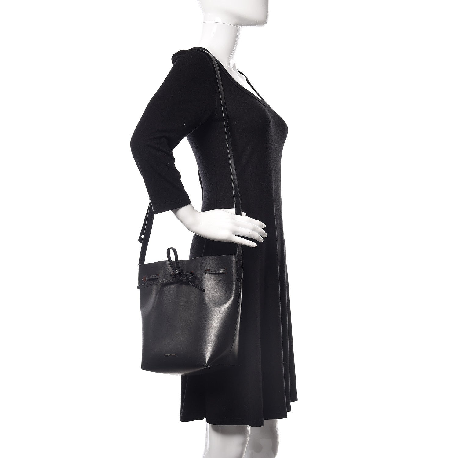 Mansur Gavriel Calfskin Mini Bucket Bag Black Ballerina 2 of 13