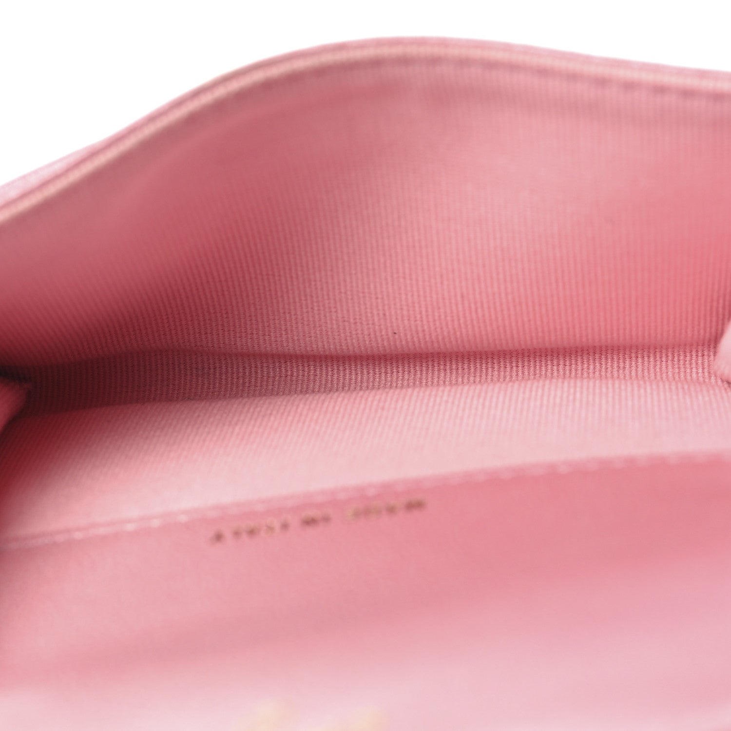 Chanel Metallic Lambskin Quilted Flap Card Holder Wallet Pink 5 of 12