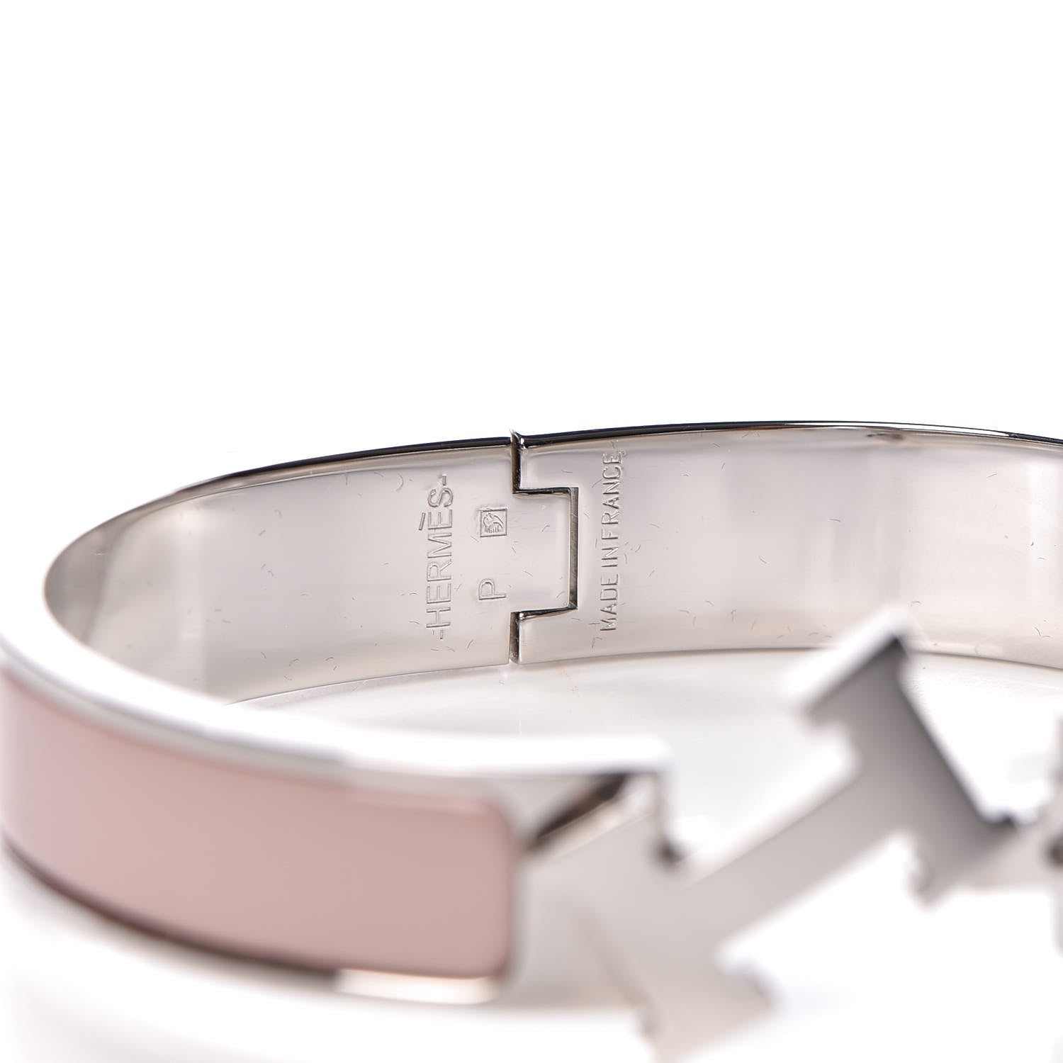 Hermes Enamel Narrow Clic Clac H Bracelet PM Rose Poudre 5 of 6