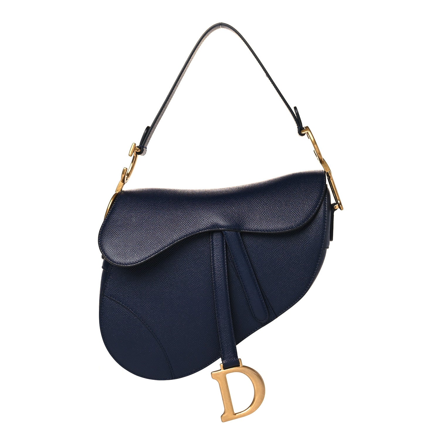 Christian Dior Grained Calfskin Saddle Bag Indigo 1 of 9