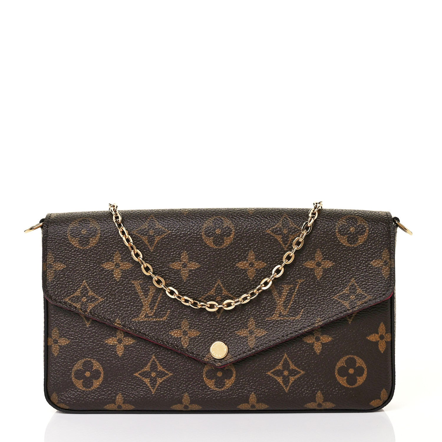 Louis Vuitton Monogram Pochette Felicie Chain Wallet Fuchsia 4 of 10