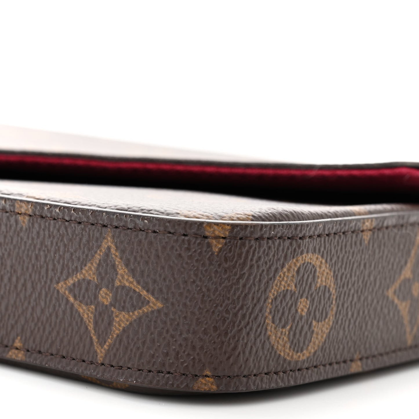 Monogram Pochette Felicie Chain Wallet Fuchsia