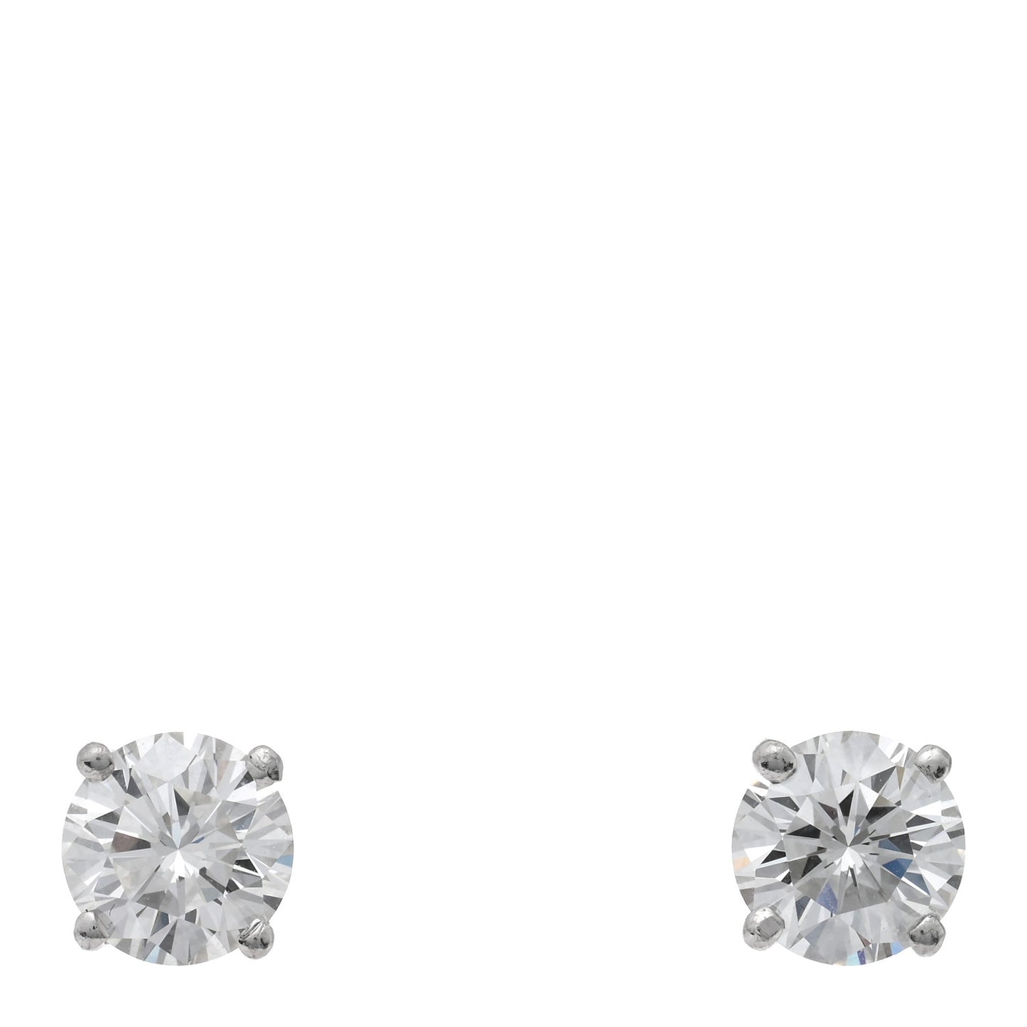 Platinum Diamond 2.31ctw Solitaire Screw Back Earrings