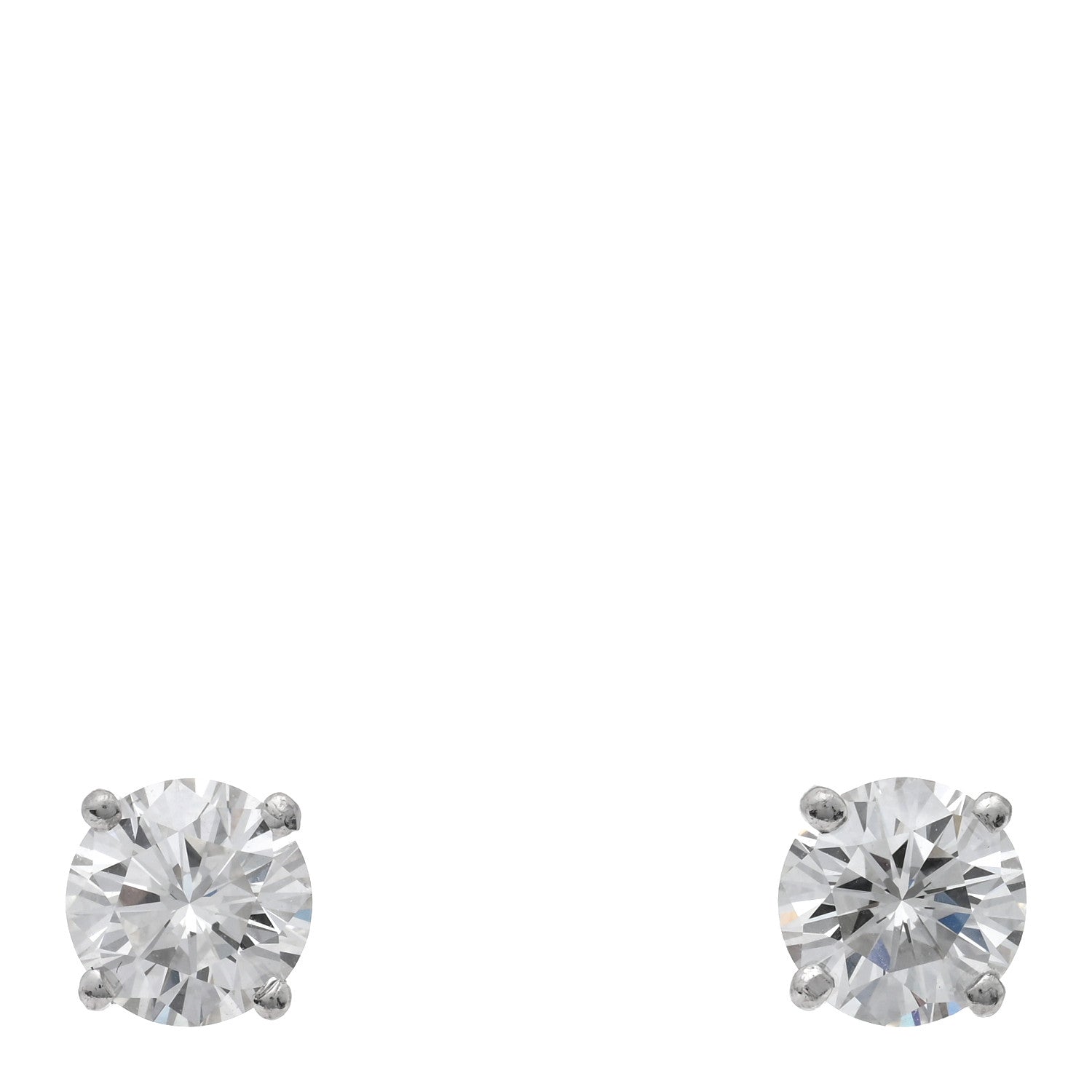 Tiffany Platinum Diamond 2.31ctw Solitaire Screw Back Earrings 1 of 4