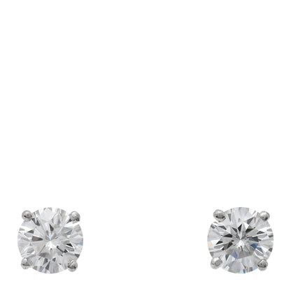 Tiffany Platinum Diamond 2.31ctw Solitaire Screw Back Earrings 1 of 4
