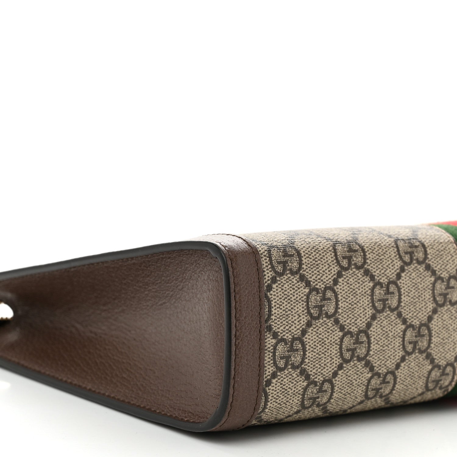 Gucci GG Supreme Monogram Web Ophidia Pouch Brown 9 of 10