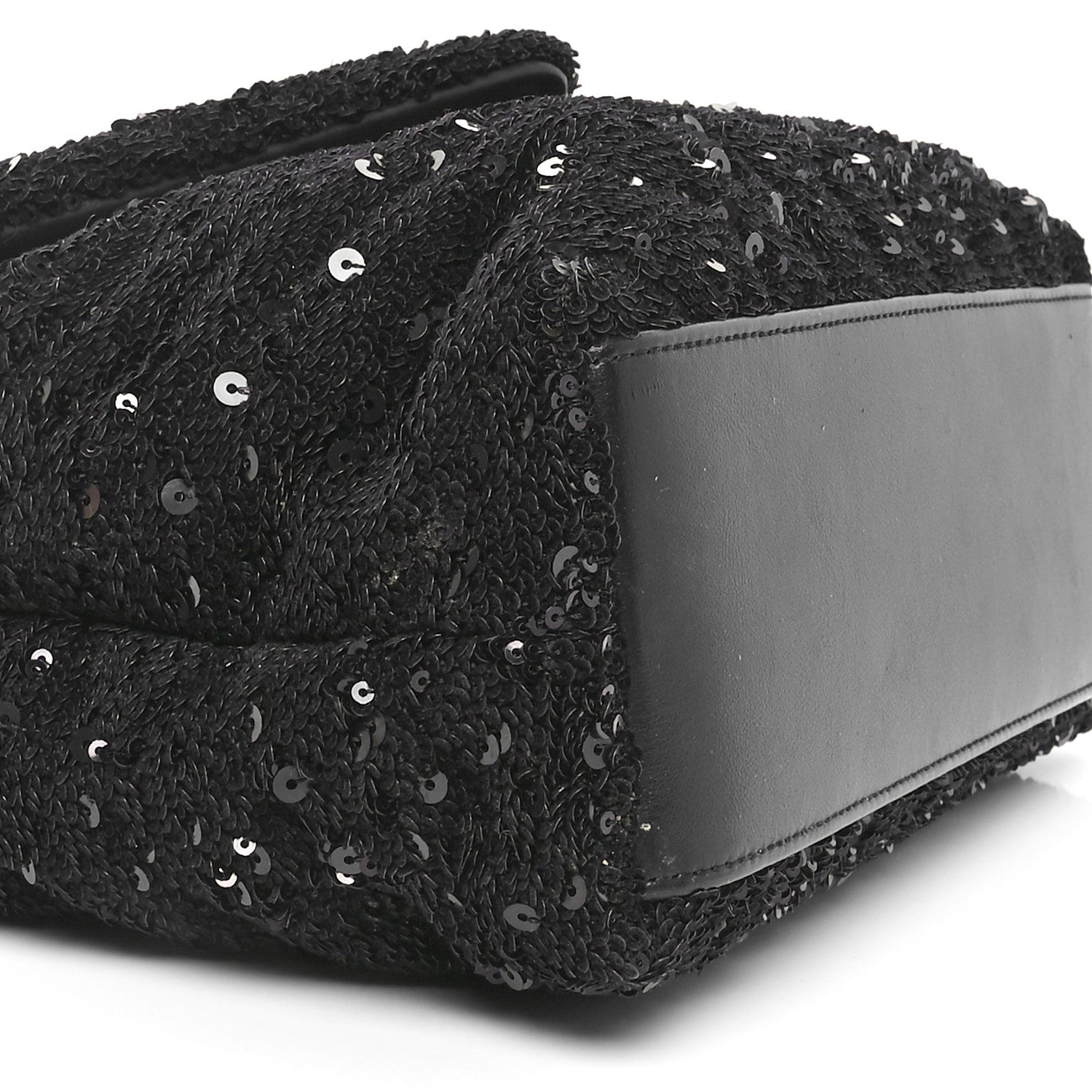Saint Laurent Sequin Y Quilted Monogram Small Loulou Chain Satchel Black 9 of 10