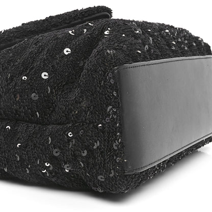 Saint Laurent Sequin Y Quilted Monogram Small Loulou Chain Satchel Black 9 of 10