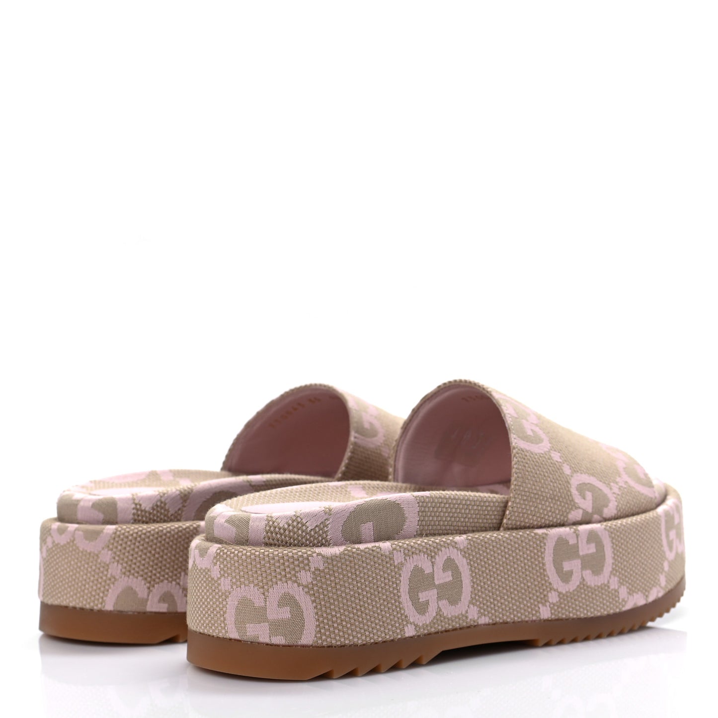 Monogram Jumbo GG Angelina Platform 55mm Slide Sandals 35 Beige Perfect Pink